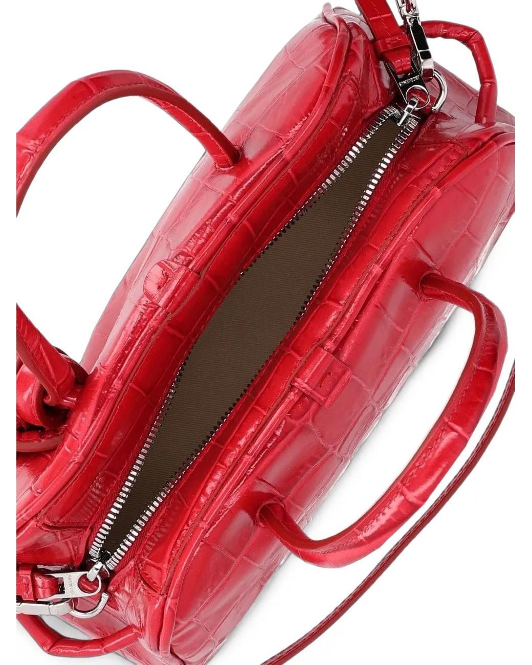 Jacquemus Red Small Le Turismo Croc-Effect Leather Clutch Bag