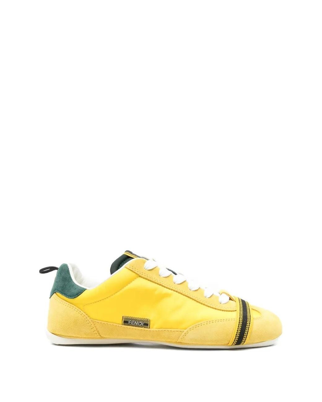 Fendi Yellow Wrap Sneakers Fabric And Suede