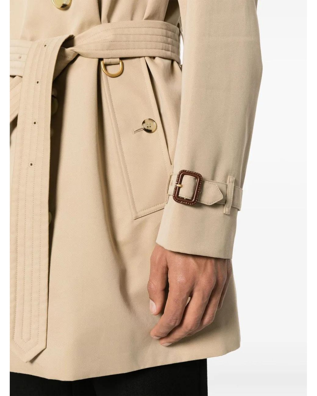 Burberry Natural Short Kensington Trench Coat for men
