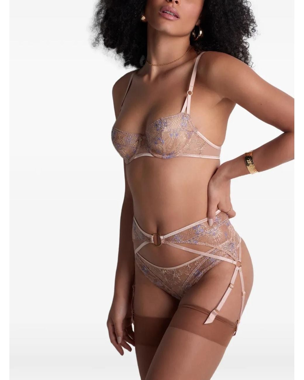 Aubade Pink Sound Of Heart Embroidered Bra