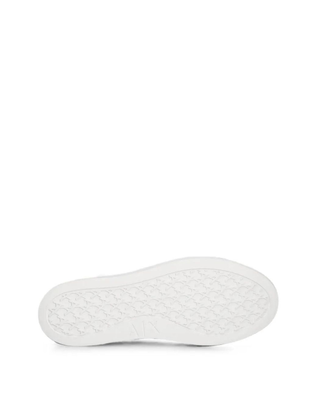 ARMANI EXCHANGE White Monogram-Jacquard Platform Sneakers