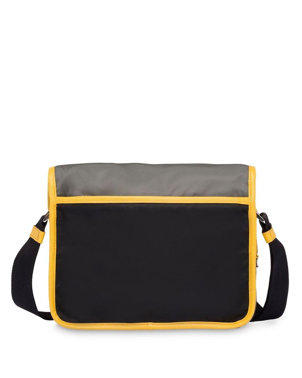 Prada Contrast Detail Messenger Bag in Black for Men | Lyst