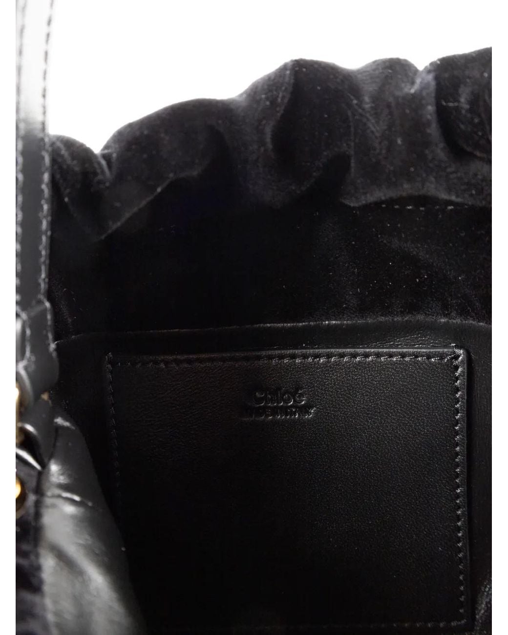 Chloé Black Stud-Embellished Velvet Shoulder Bag