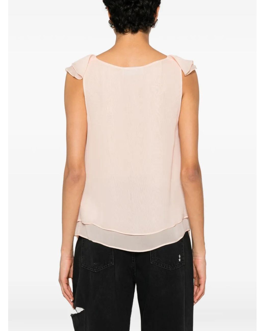 Blugirl Blumarine Pink Ruffled Tiered Blouse