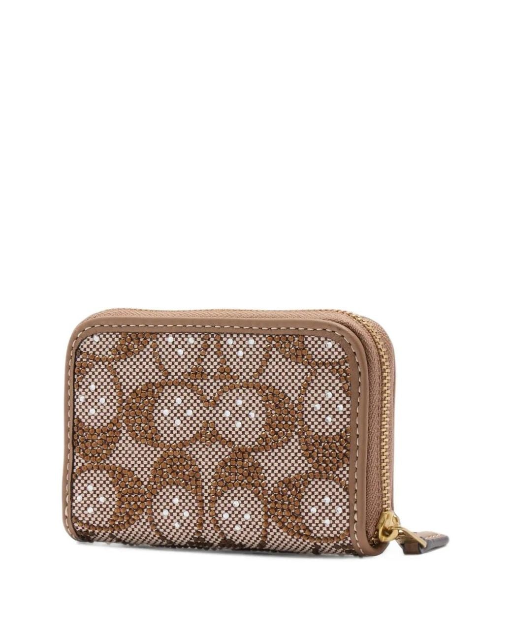 COACH Brown Essential Small Zip-Around Card Case