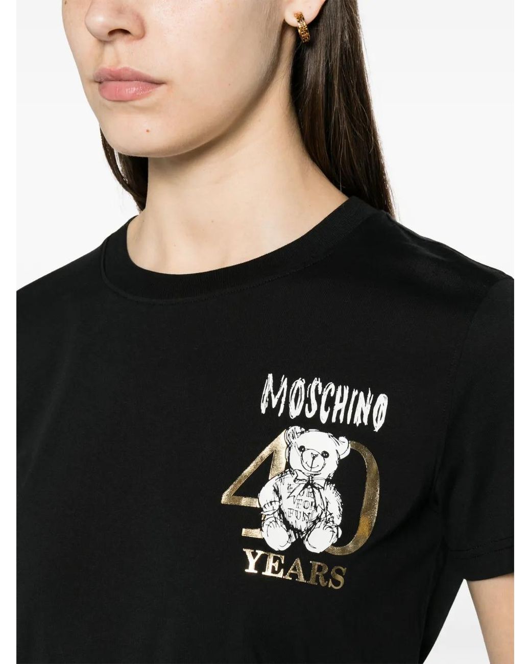 Moschino Black T-Shirt With Teddy Bear Print