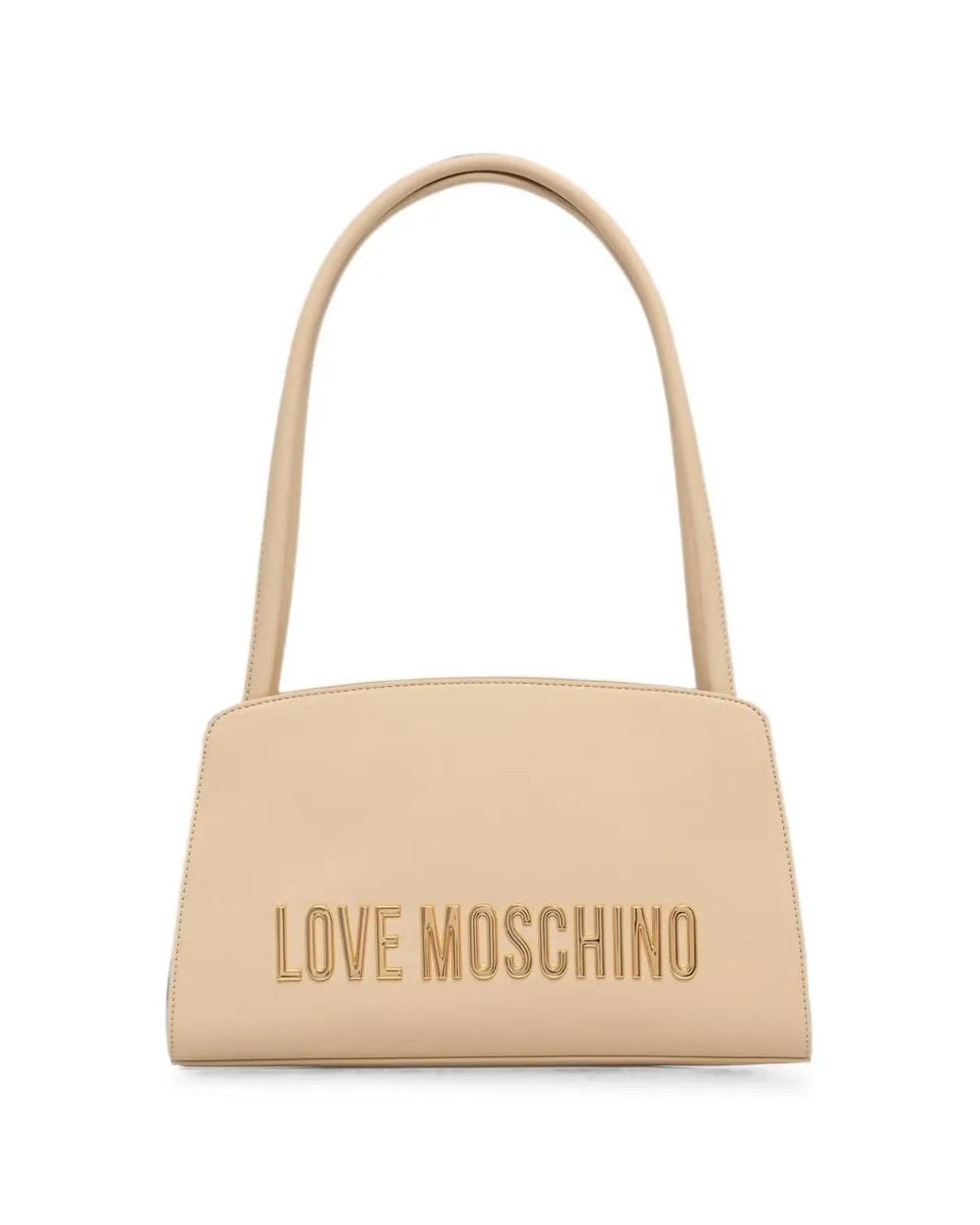 Love Moschino White Logo-Plaque Tote Bag