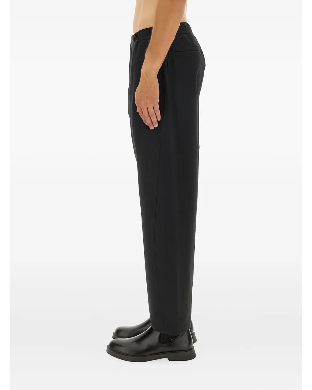 Herno Black Elasticated-Waist Trousers for men