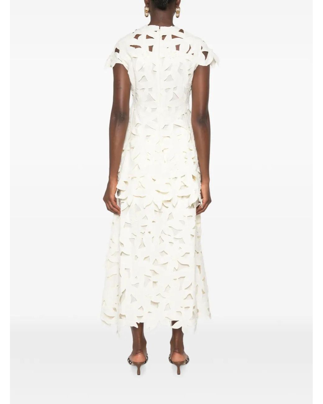 Jonathan Simkhai White Neve Embroidered Cotton Midi Dress