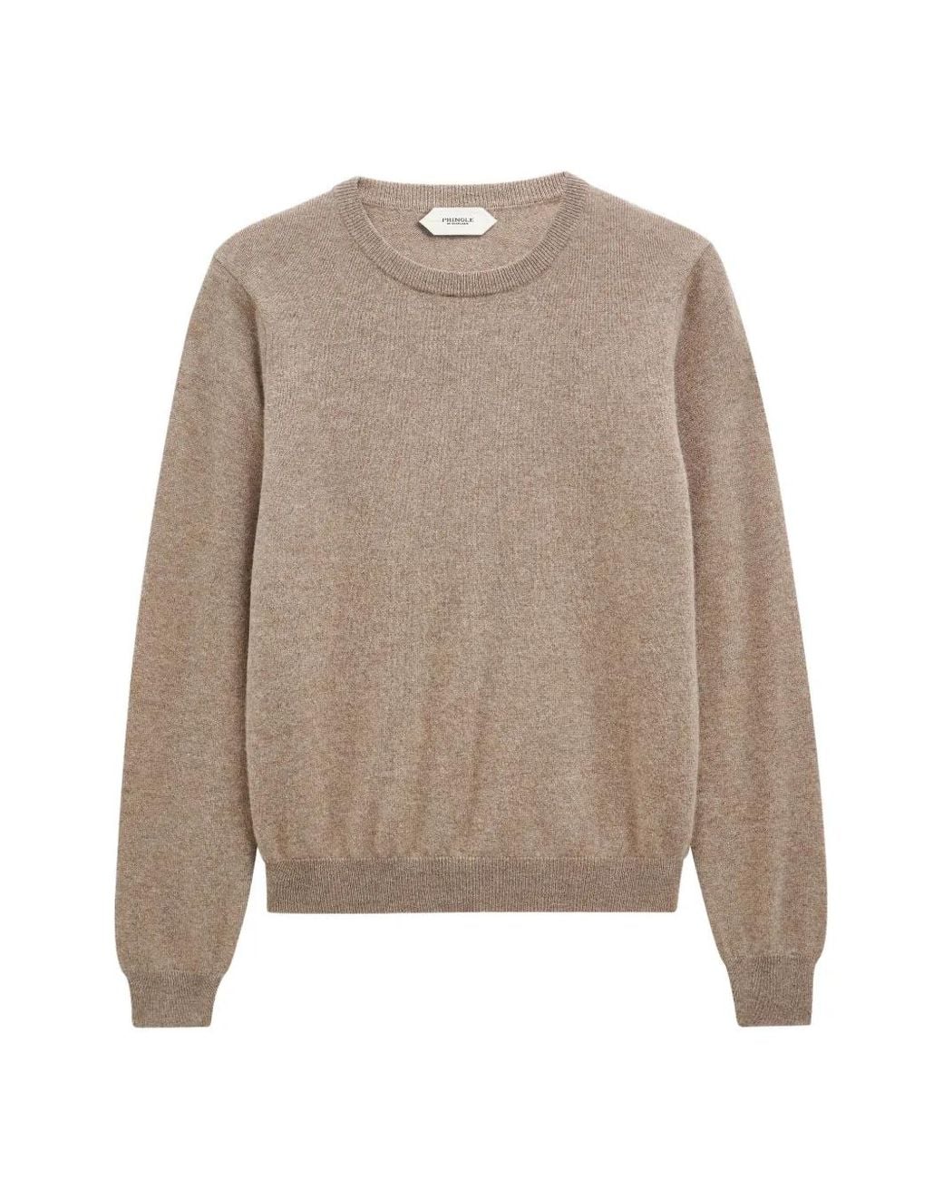Pringle of Scotland Natural Crewneck Cashmere Sweater