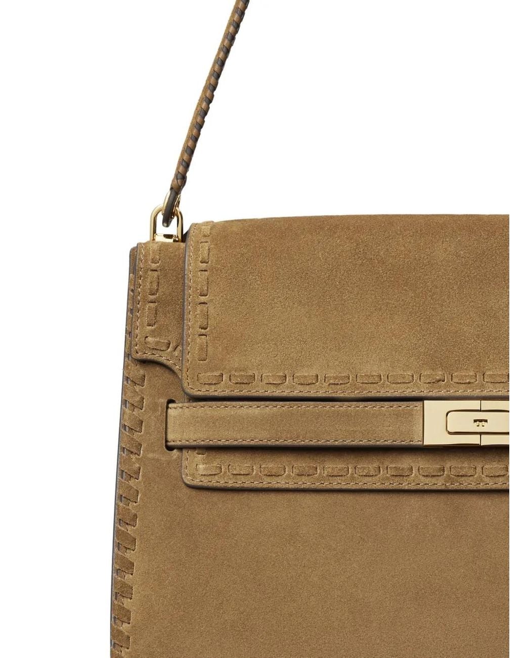 Tory Burch Brown "Lee Radziwill" Suede Large Shoulder Bag