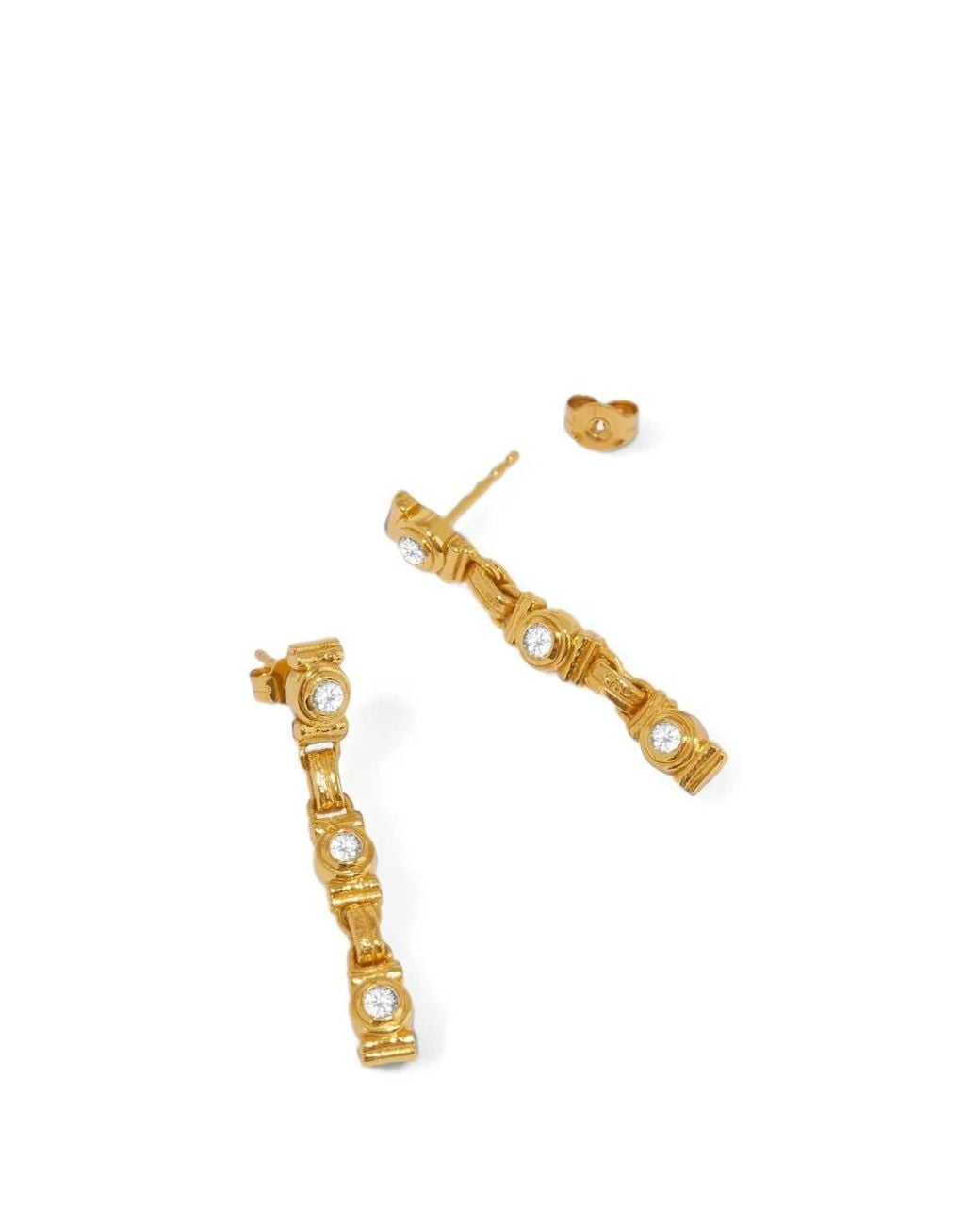 Ottoman Hands Metallic Boucles D'Oreilles Pendantes Tennis En Topaze Blanche
