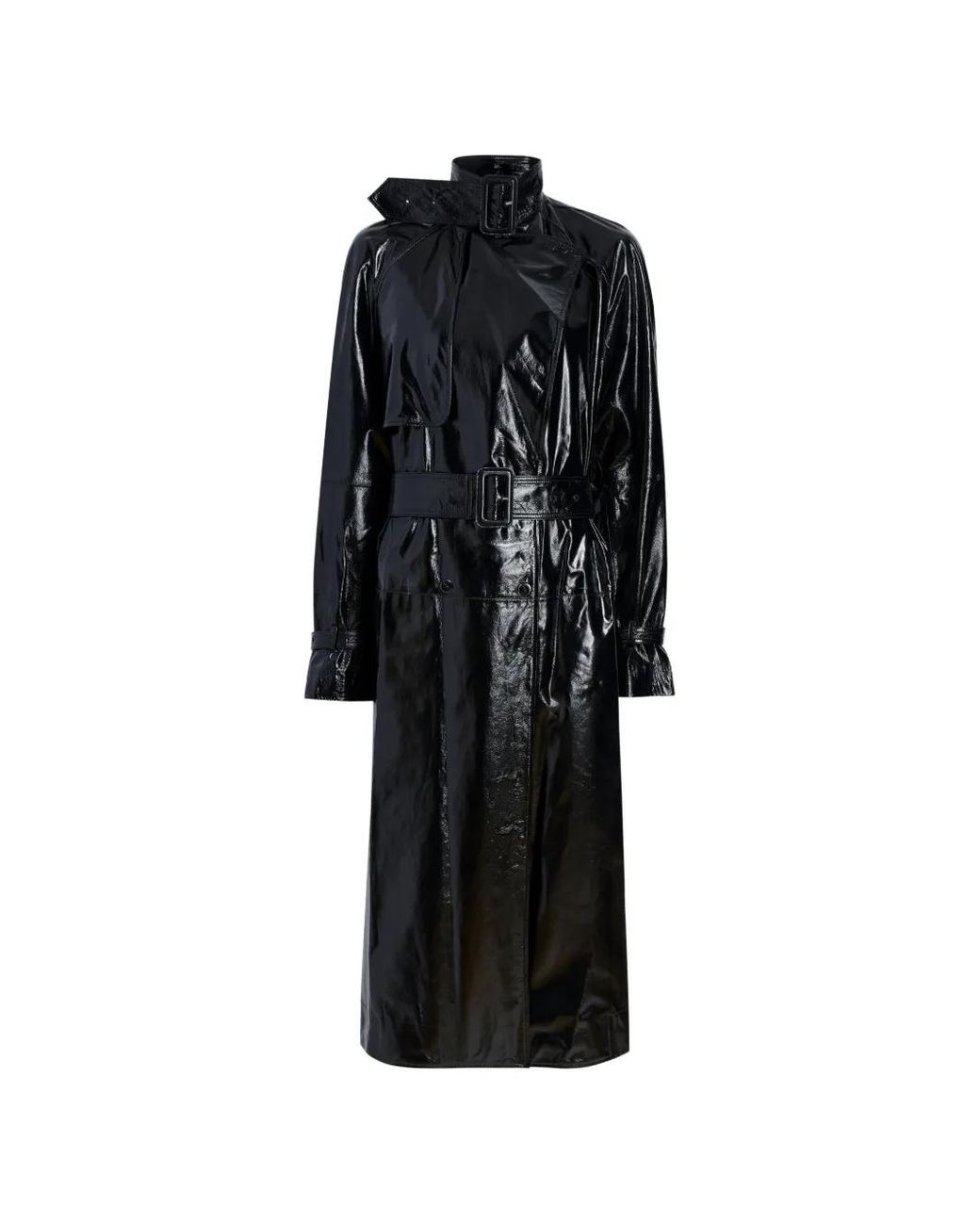 Proenza Schouler Black Sabina Lacquered Coat