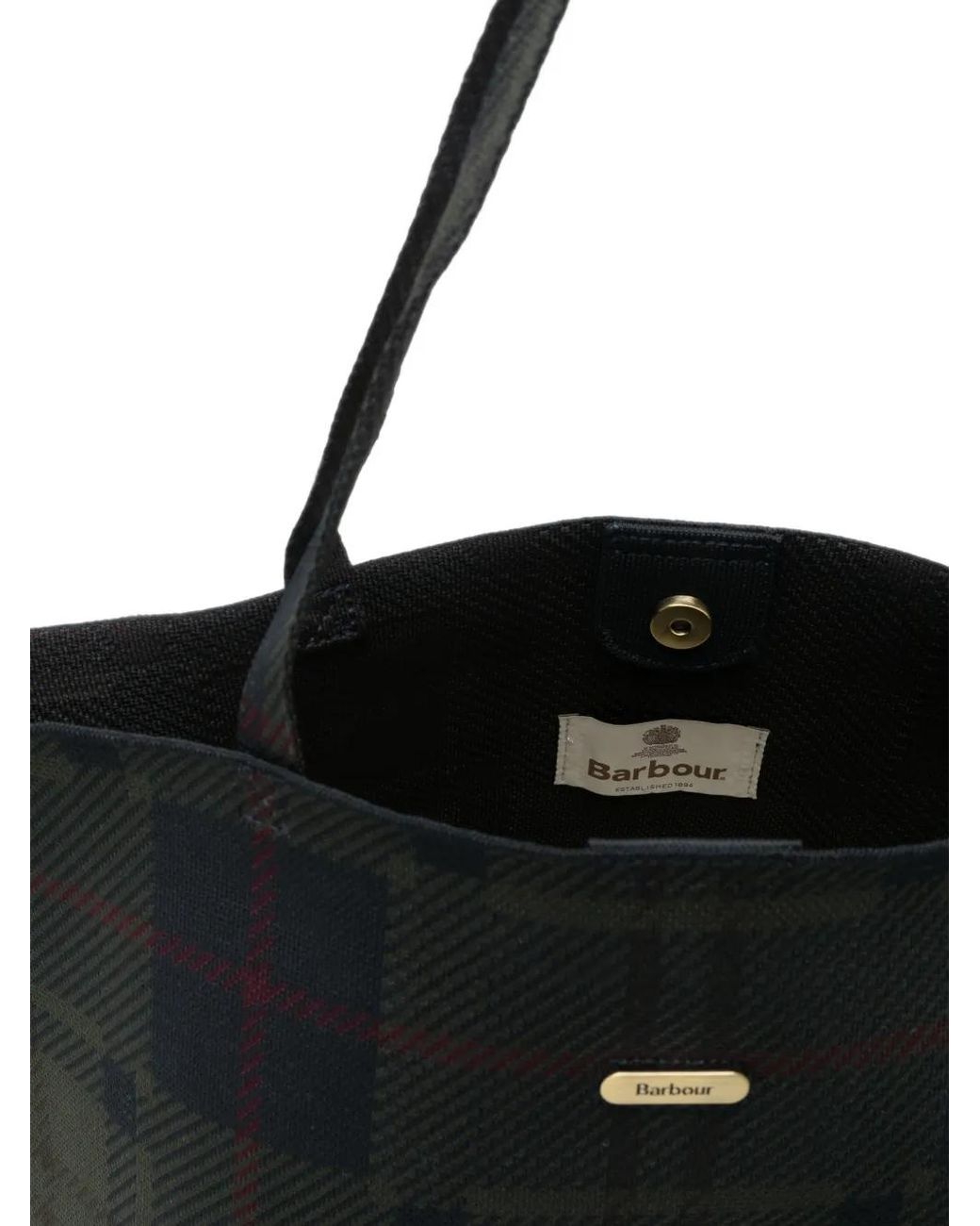 Barbour Black Shopper Mit Schottenkaro