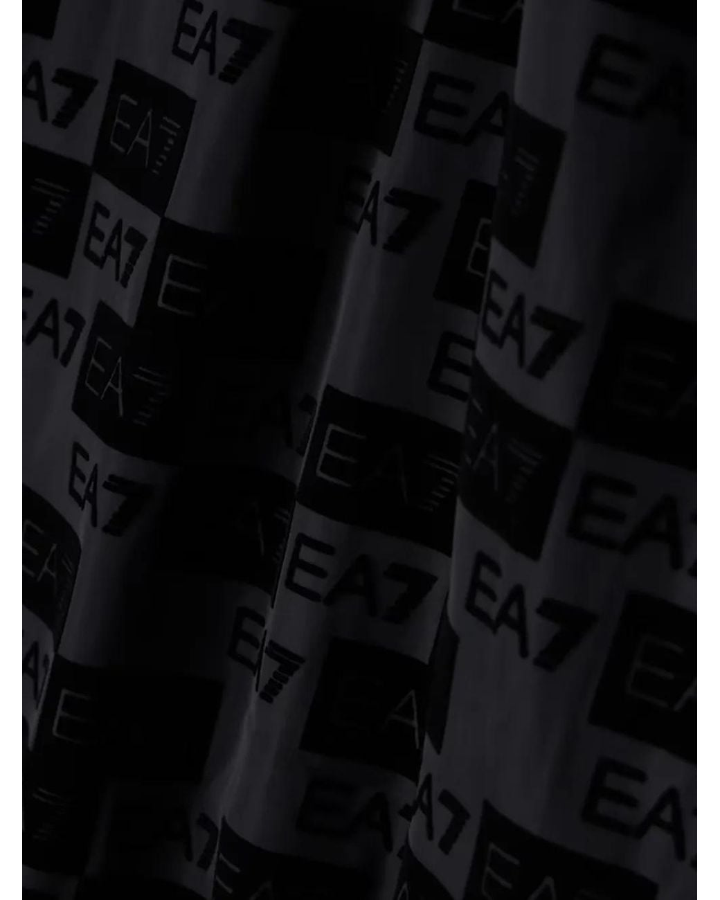 EA7 Blue Logo-Print High-Neck Jacket for men