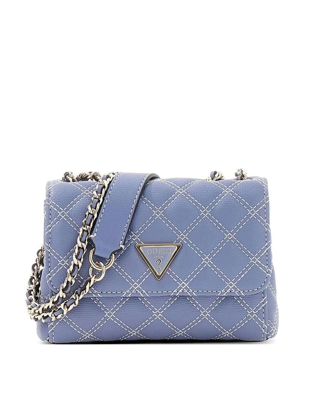 Guess Blue Giully Logo-Plaque Shoulder Bag