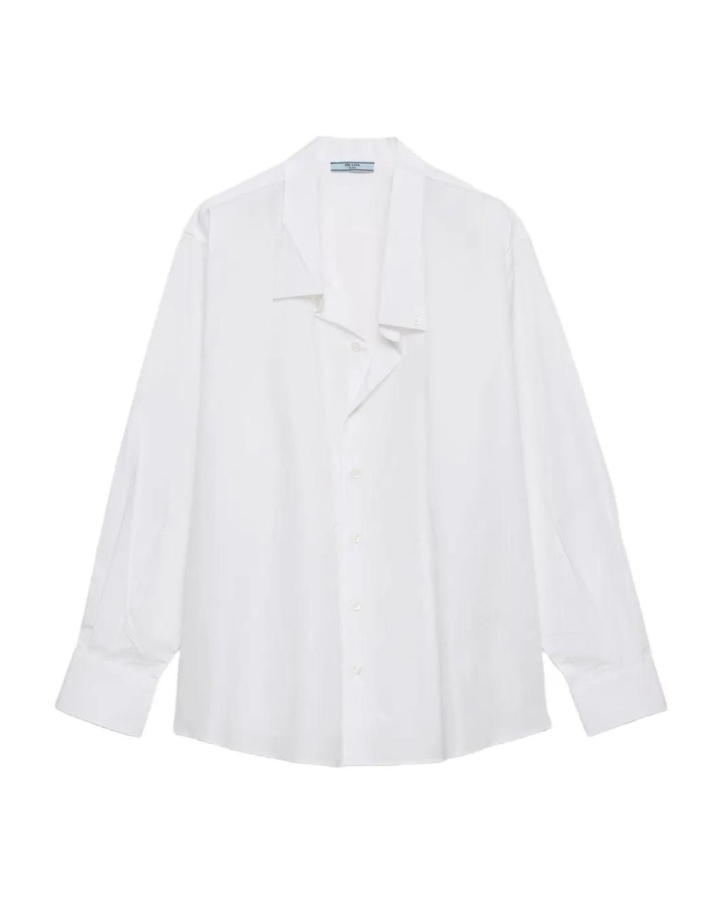 Prada Popeline Blouse Met Knoopsluiting in het White