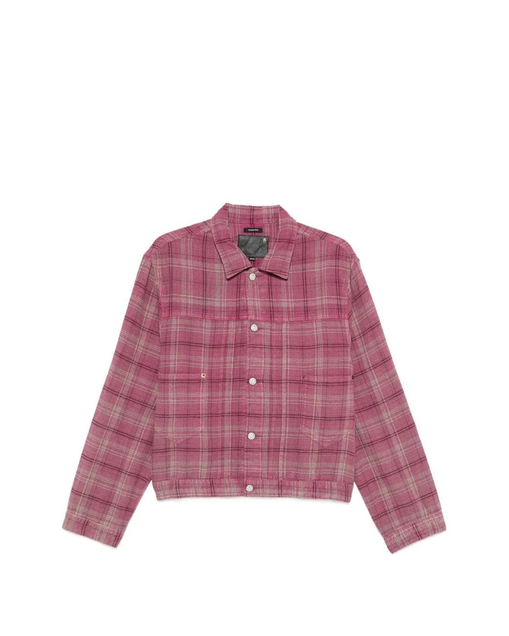R13 Purple Check-Pattern Button-Down Shirt Jacket