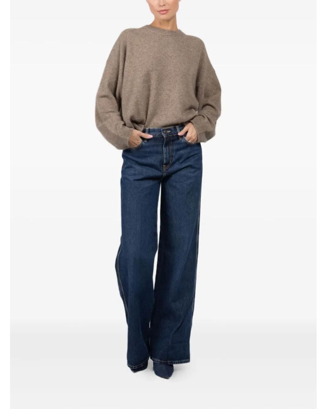 FRAME Blue Cuffed Five-Pocket Jeans