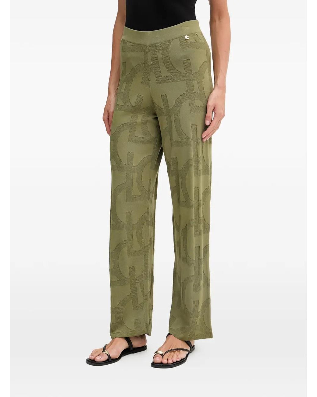 Lola Casademunt Green Logo-Jacquard Track Pants