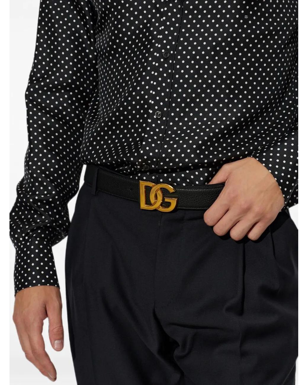 Dolce & Gabbana White Dg Logo-Plaque Belt for men