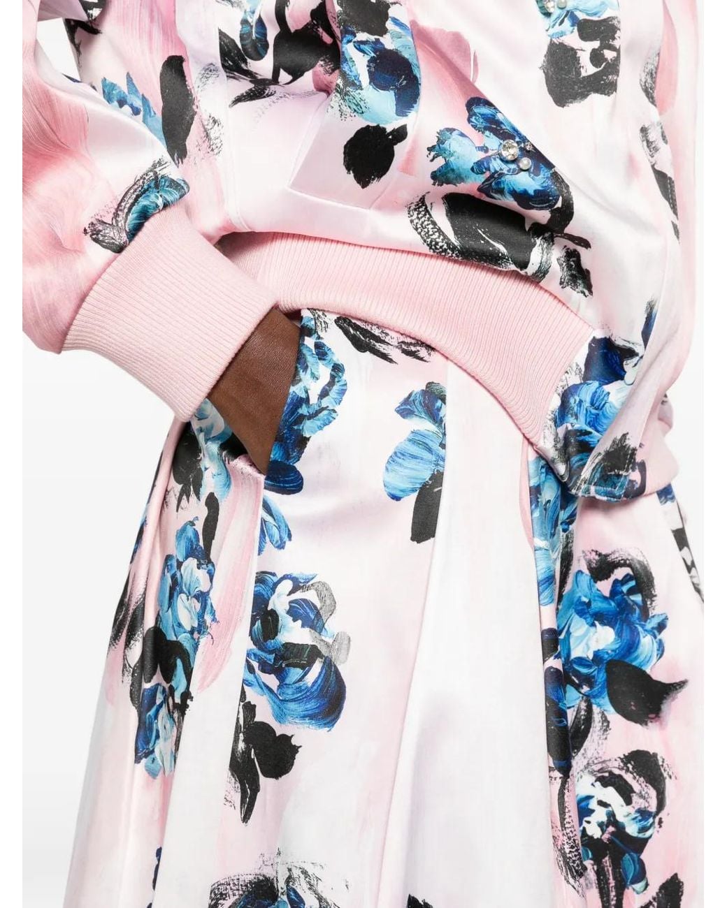 Stine Goya White Floral-Print Pleated Midi Skirt