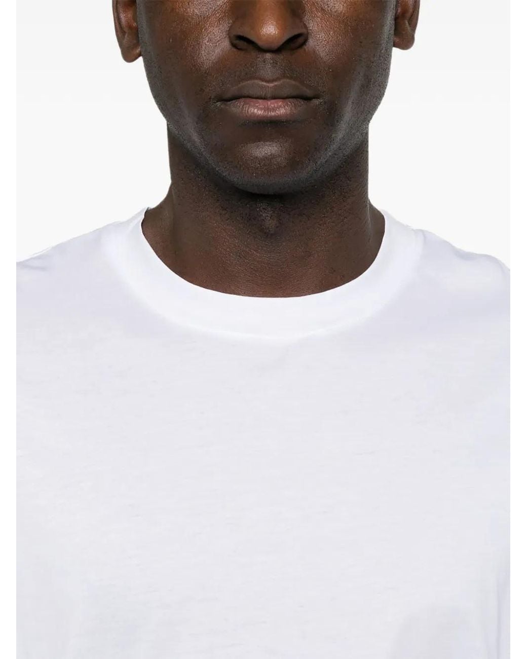 Amaranto White Crew-Neck T-Shirt for men
