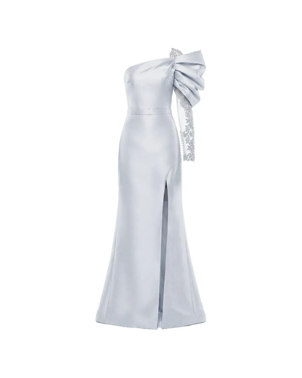 Gatti Nolli by Marwan White Embellished Maxi Dress