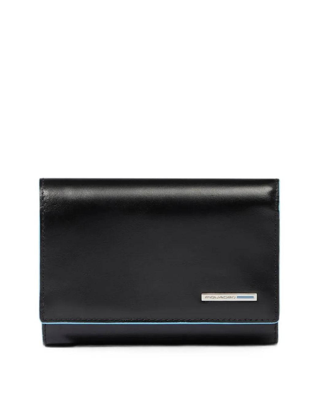 Piquadro Black Logo-Plaque Leather Wallet