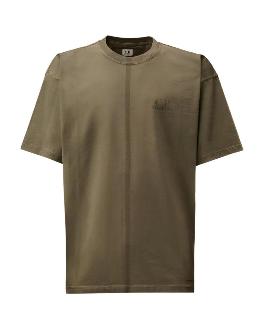 C P Company Green Logo-Print Short-Sleeve T-Shirt for men