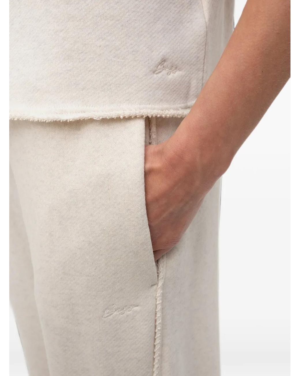 Boss White Drawstring-Waist Track Pants