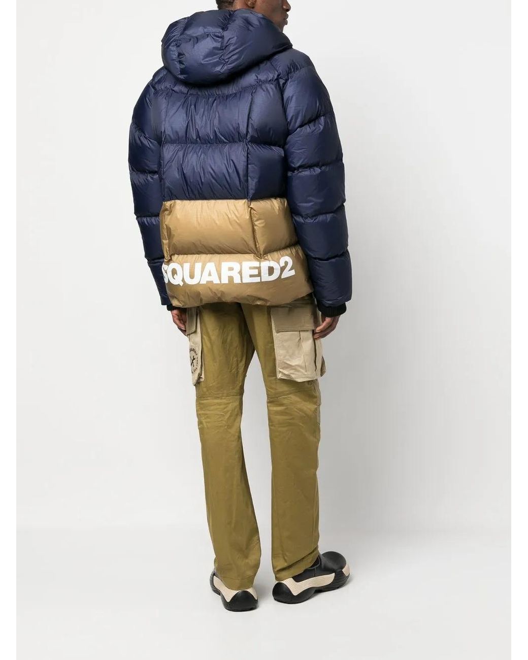 DSquared² Blue Nylon Puffer Down Jacket for men