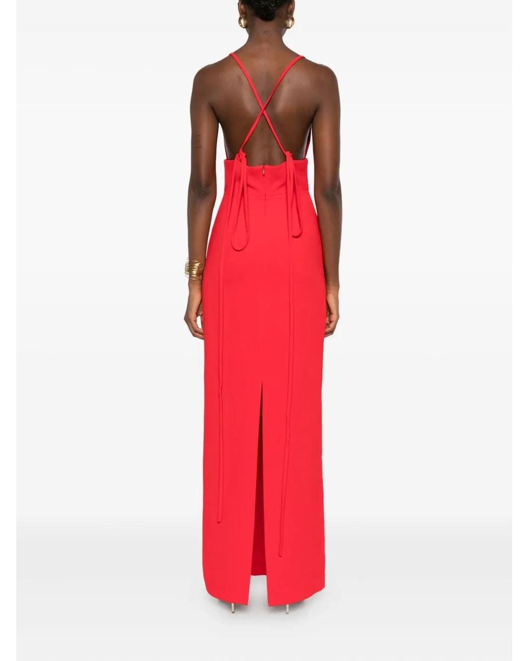 Solace London Red Milly Midi Dress