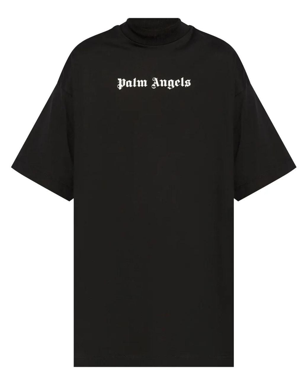 Palm Angels Black Logo-Print T-Shirt Dress