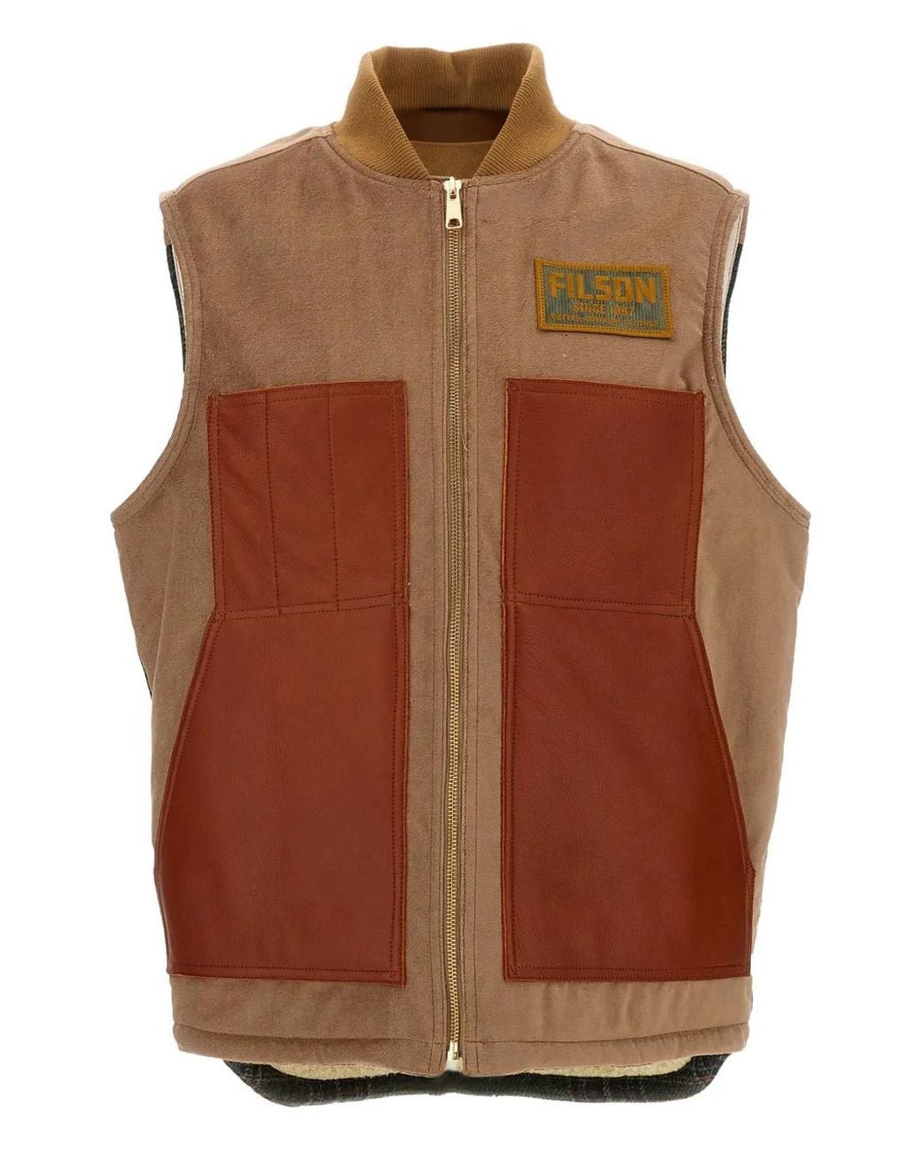 Junya Watanabe Brown Logo-Patch Gilet for men