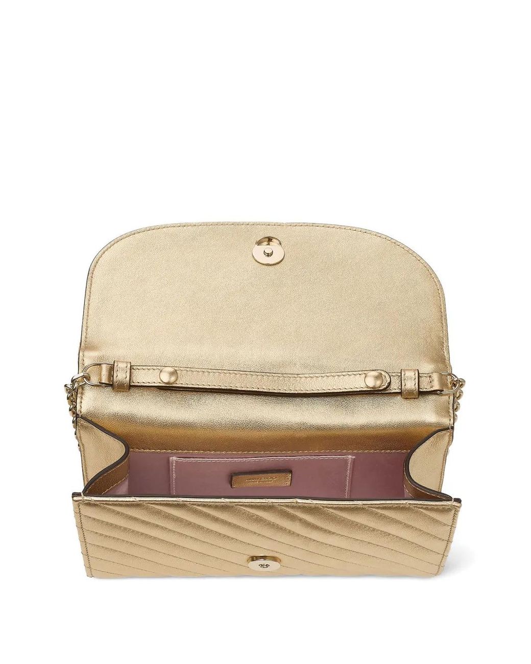 Jimmy Choo Natural Curve Quilted Leather Clutch Bag