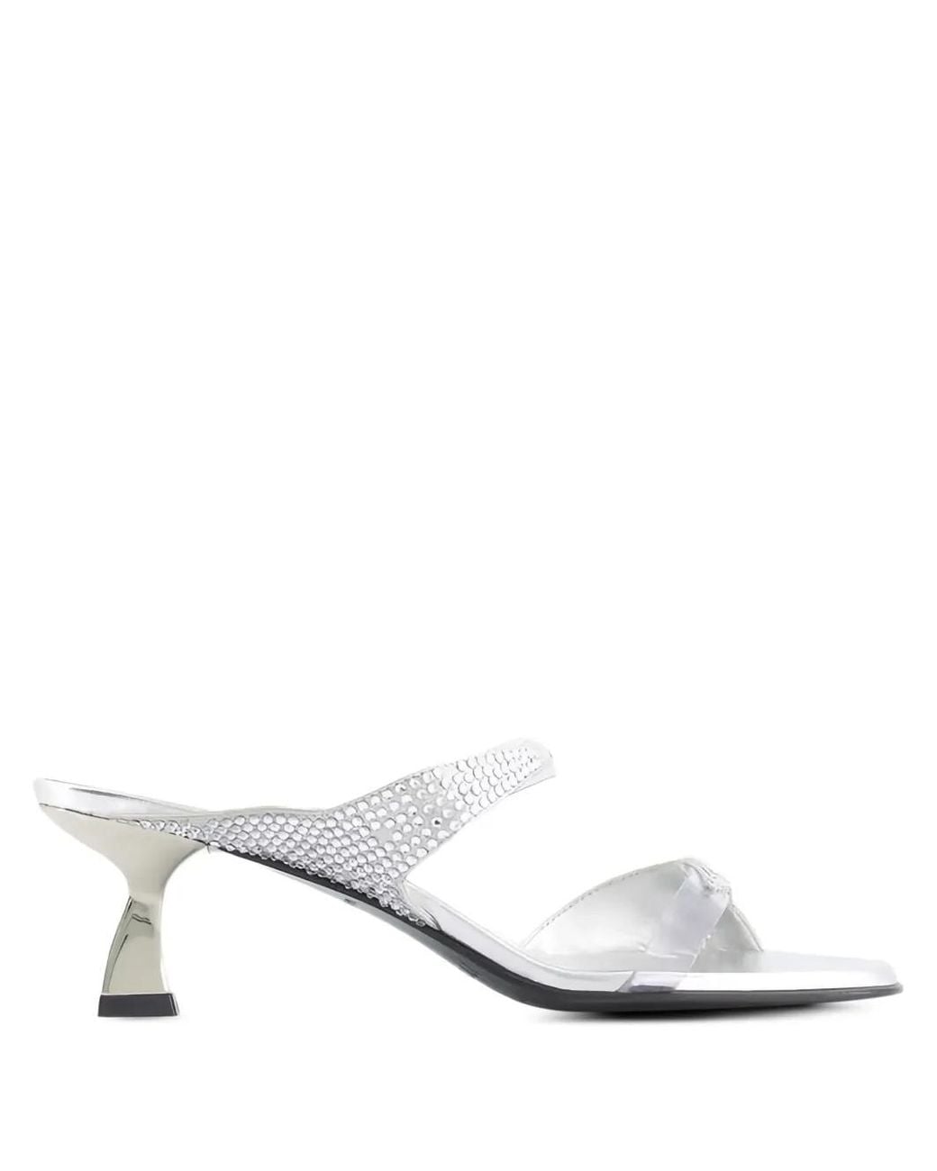 NODALETO White 50Mm Dona Luna Heeled Sandals