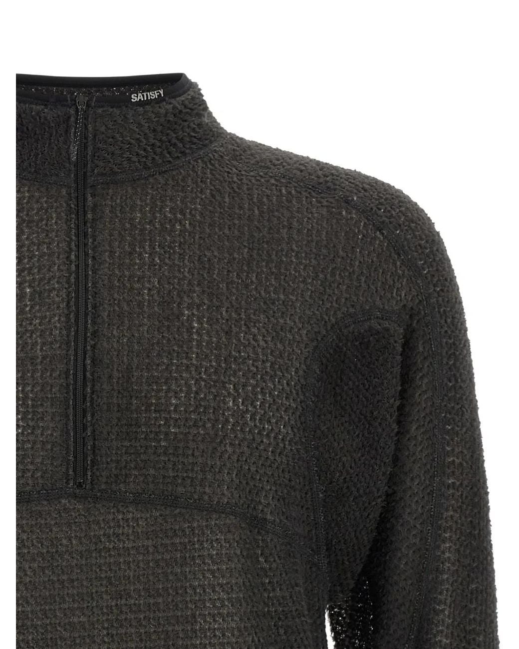 Satisfy Black Half-Zip Sweatshirt for men