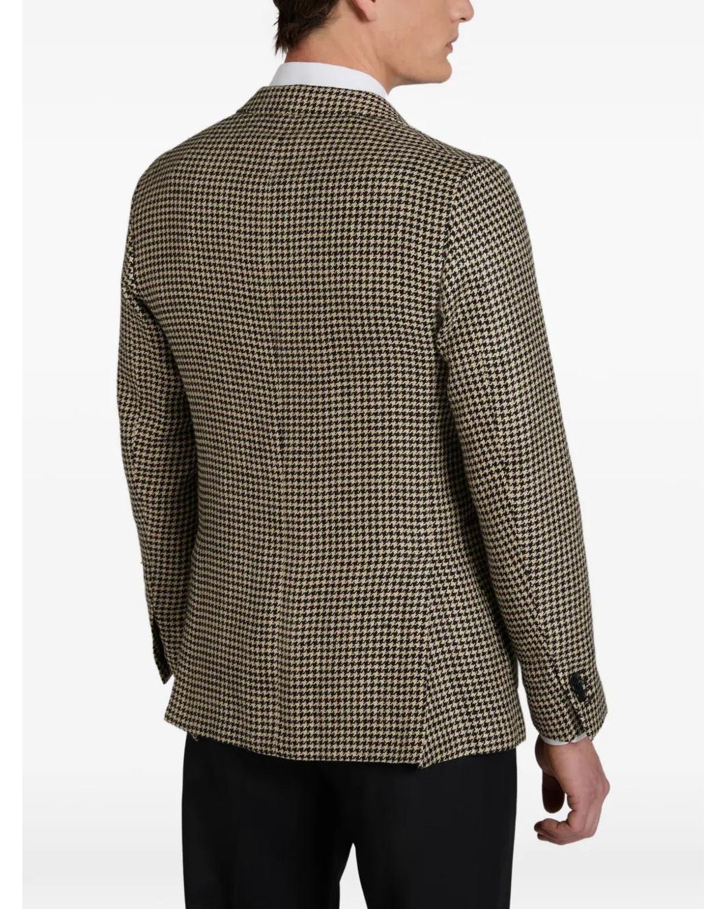 Incotex Gray Houndstooth Blazer for men
