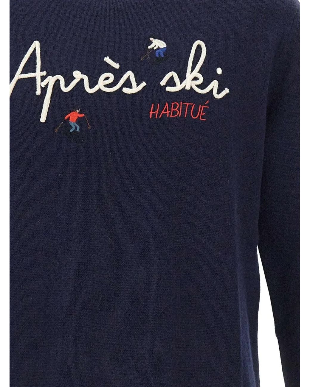 Mc2 Saint Barth Blue Heron Crewneck Knit Sweater for men