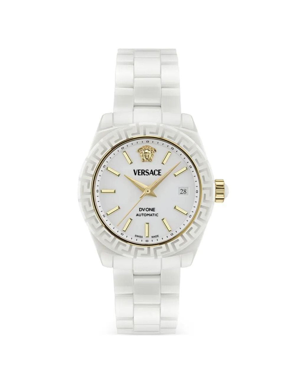 Versace White Dv One Greca 40Mm Watch