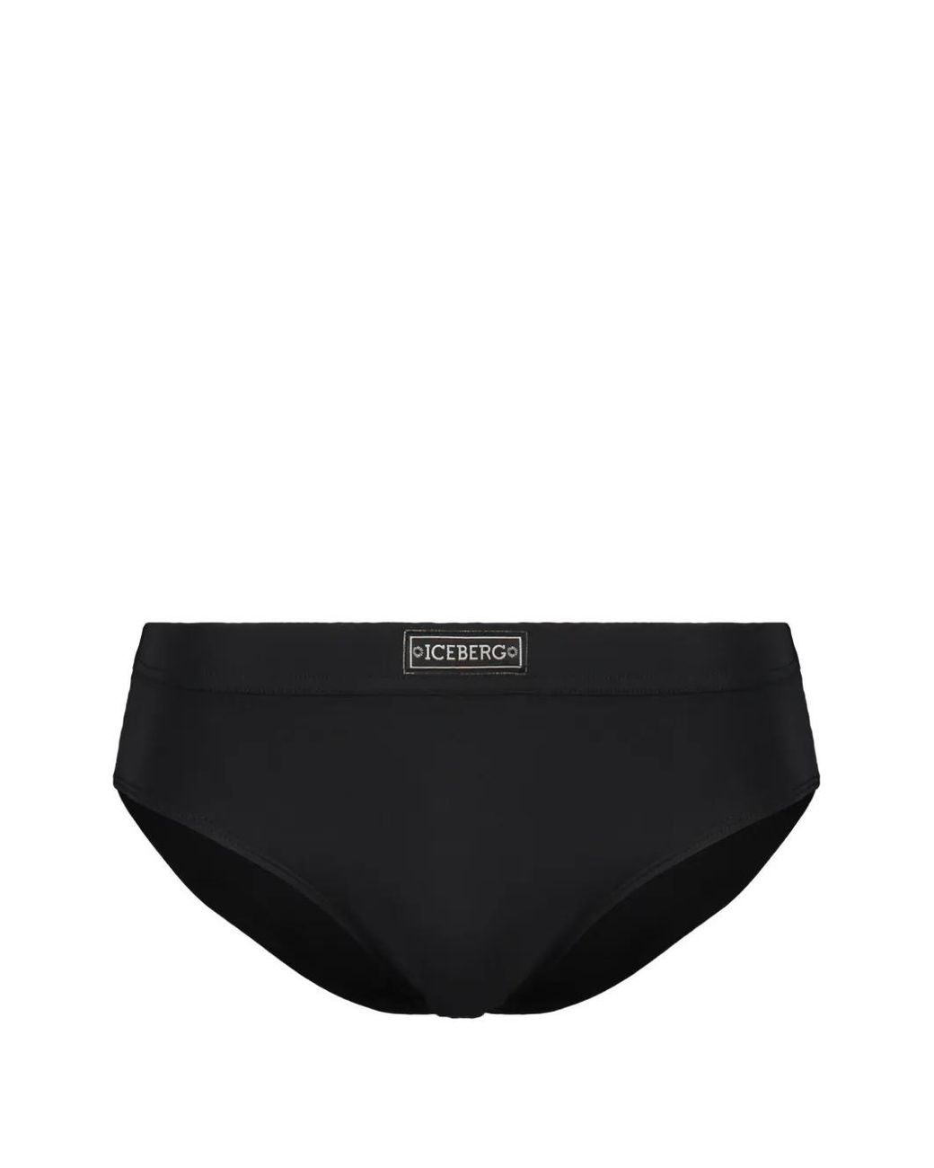 Iceberg Black Logo-Patch Swim Briefs for men