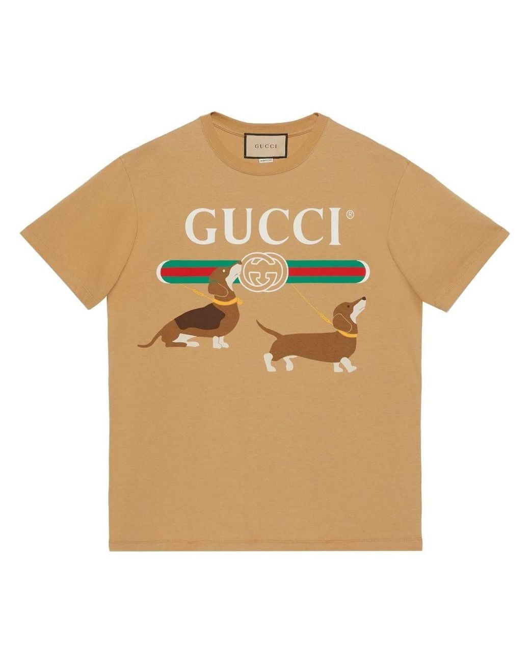 Gucci Logo Dog Print T-shirt in Natural for Men | Lyst