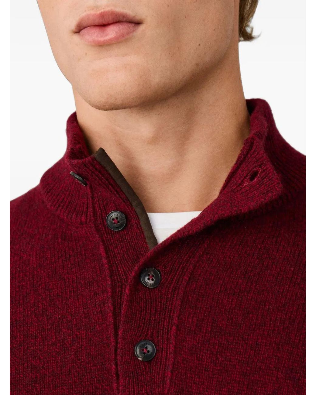 Hackett Red Sweat À Col Boutonné Au Dos for men