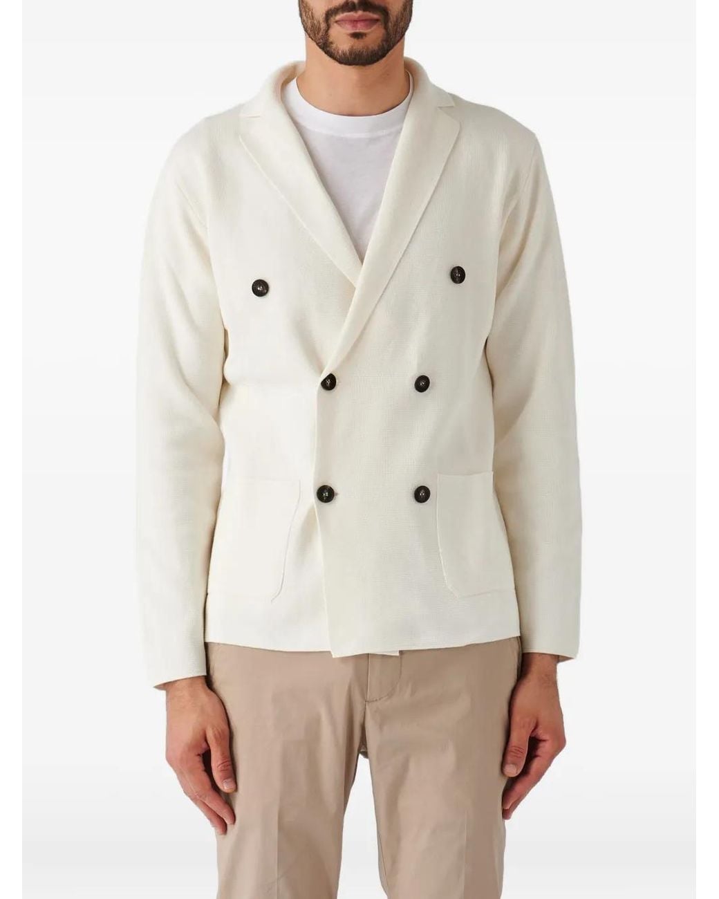 FILIPPO DE LAURENTIIS Natural Double-Breasted Blazer for men