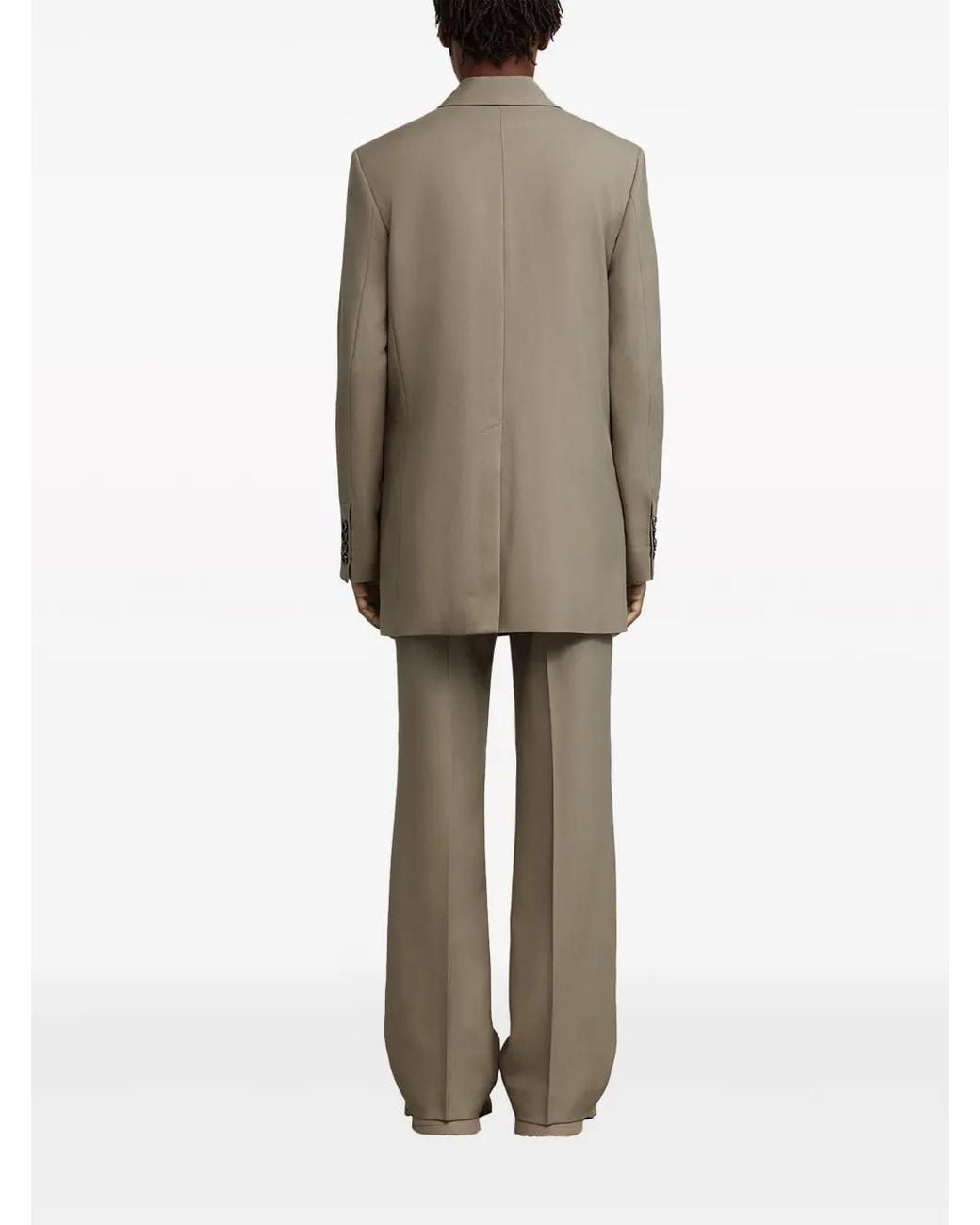 AMI Natural Double-breasted Virgin-wool Blazer for men