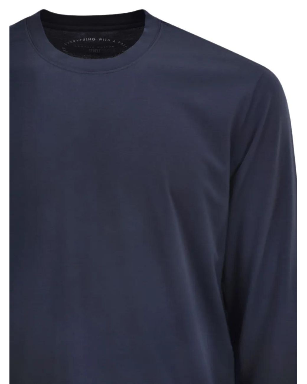 Fedeli Blue Long-Sleeve T-Shirt for men