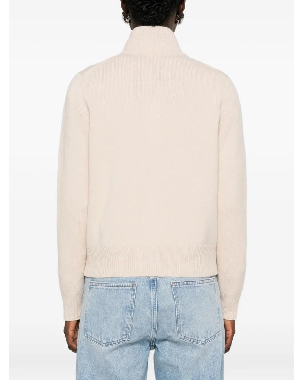 Maison Kitsuné Natural Bold Fox Head Intarsia-Knit Cardigan