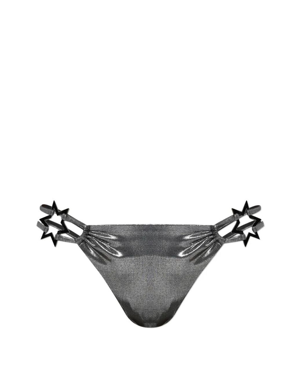 M I S B H V Gray Star-Appliqué Bikini Bottoms