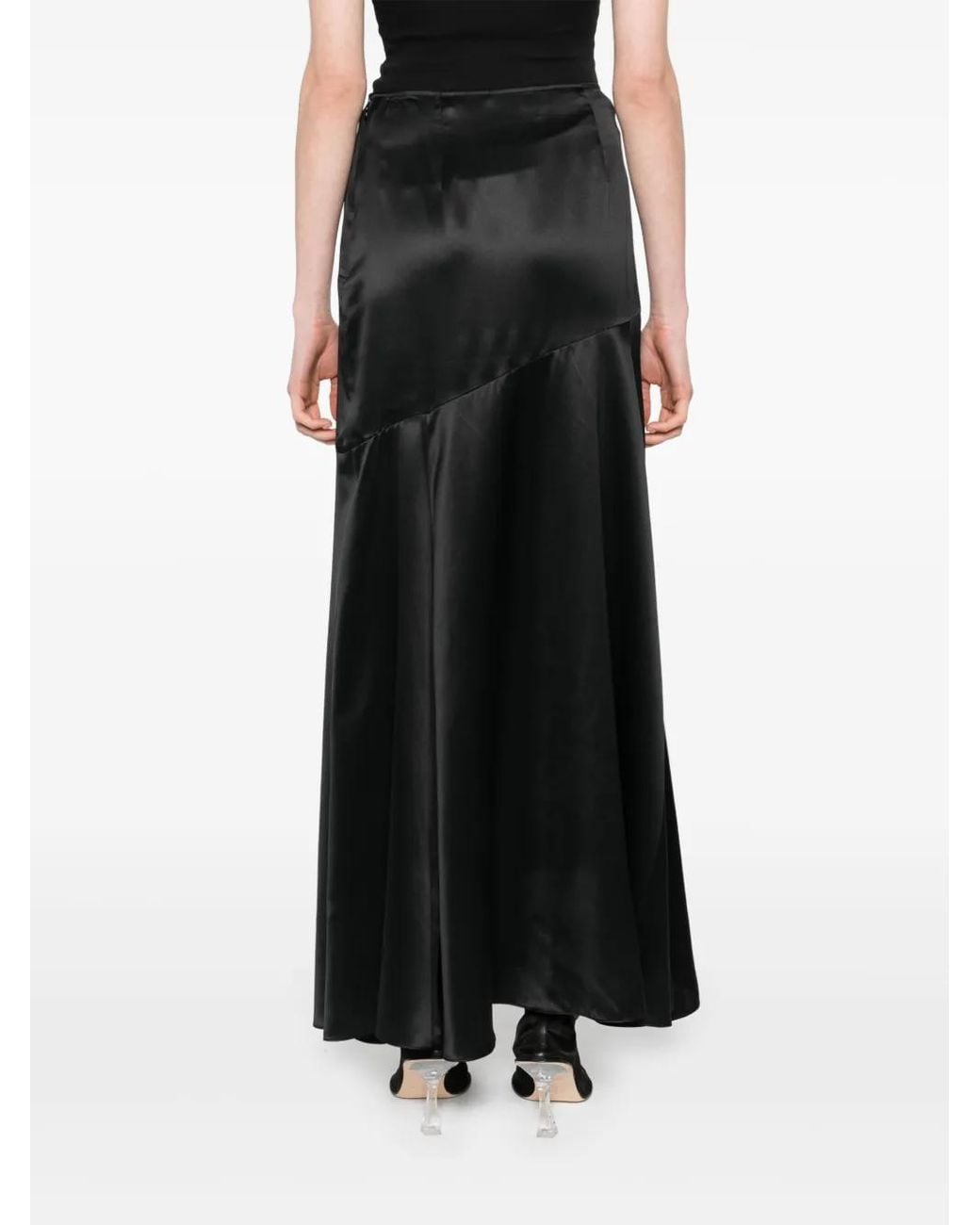 Simone Rocha Black Long-Slit Maxi Skirt